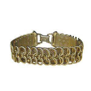 Goldette Mesh Vintage Bracelet 8 In Goldtone Chain Jewelry Signed
